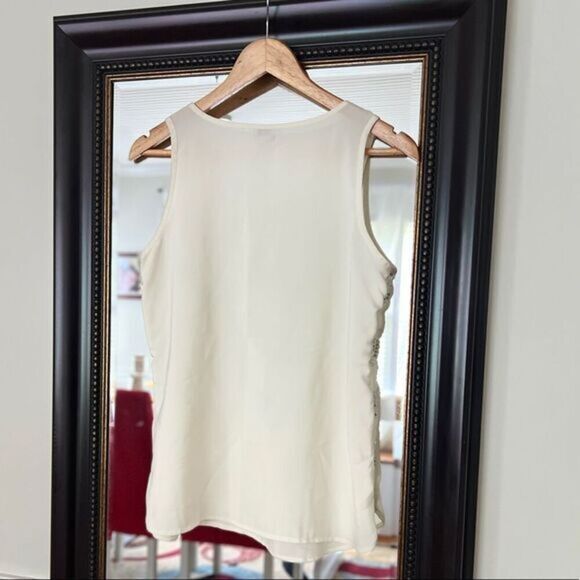 Loft Round Neck Sleeveless Sequins Top XS - Picture 2 of 5